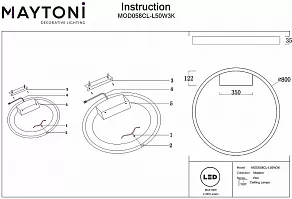 Накладной светильник Maytoni Rim MOD058CL-L50W3K