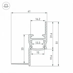 Профиль для контурной подсветки натяжного потолка Arlight СEIL 047183