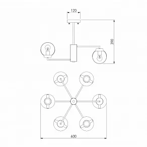 Люстра на штанге Eurosvet Creek 70118/6 черный