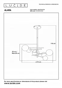Люстра на штанге Lucide Alara 2767/12/31