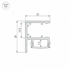 Профиль накладной Arlight WALL 050488
