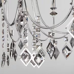 Подвесная люстра Eurosvet Telao 10120/12 хром/дымчатый хрусталь Strotskis Smart (10110/12)