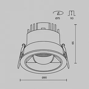 Встраиваемый светильник Maytoni  DL100-12W2.7-3-4K-RD-W