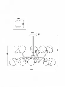 Люстра на штанге Freya  FR8017PL-10MG