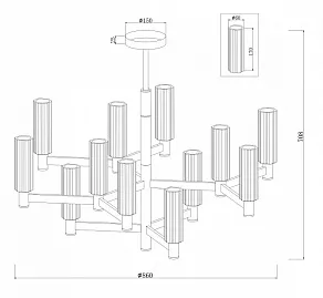 Люстра на штанге Freya Ambra FR5167PL-12BS