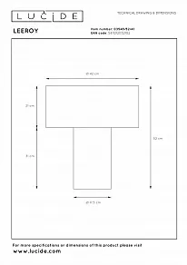 Настольная лампа декоративная Lucide Leeroy 03548/52/41