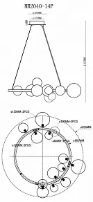 Подвесная люстра MyFar George MR2040-14P