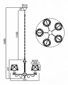 Подвесная люстра Maytoni Country H102-05-R