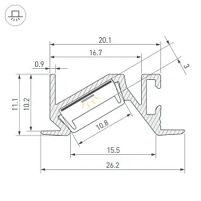 Профиль встраиваемый Arlight PDS-BEVEL 063456