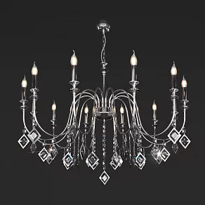 Подвесная люстра Eurosvet Telao 10120/12 хром/дымчатый хрусталь Strotskis Smart (10110/12)