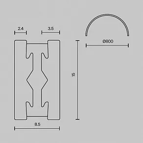 Трек подвесной Maytoni Busbar trunkings Flarity TRX154-SR-D800-PT