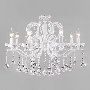 Подвесная люстра Eurosvet Brezza 10107/8 глянцевый белый/прозрачный хрусталь Strotskis