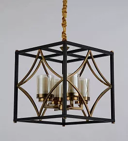 Подвесная люстра LUMINA DECO Quadrato LDP 1223-4 BK+MD