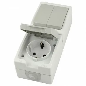 Блок с розеткой и выключателем Stekker Велена 49739