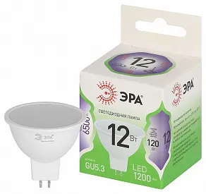 Лампа светодиодная Эра Green Line GU5.3 12Вт 6500K LED MR16-12W-865-GU5.3 GL