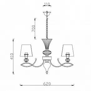 Подвесная люстра Rivoli Tramonto P5 AB Б0038428