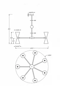 Люстра на штанге Maytoni Vesper MOD108PL-14GB