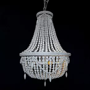 Подвесная люстра Imperiumloft Rh Anselme White Wood Large Chandelier 40.1934-0