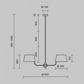 Люстра на штанге Maytoni Modesto MOD360PL-06B