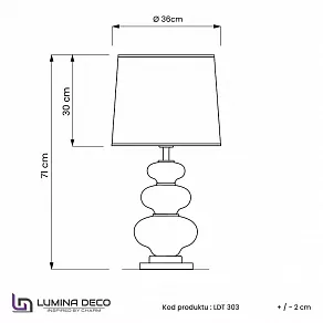 Настольная лампа декоративная LUMINA DECO Briston LDT 303 F.GD+WT
