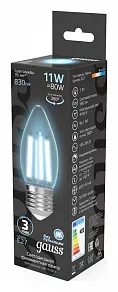 Лампа светодиодная Gauss Filament E27 11Вт 4100K 103802211
