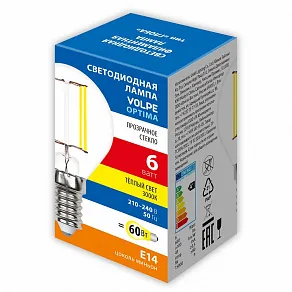 Лампа светодиодная Volpe  E14 6Вт 3000K UL-00008316