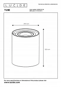 Настольная лампа декоративная Lucide Tube 2552/05/30