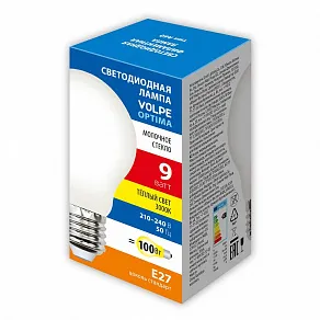 Лампа светодиодная Volpe  E27 9Вт 3000K UL-00008300