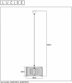 Подвесной светильник Lucide Etta 46406/39/76
