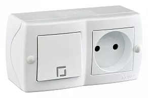 Блок с розеткой и выключателем Mono Electric Octans IP20 104-010101-185