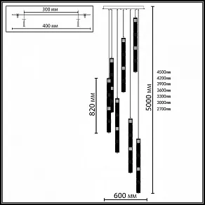 Подвесная люстра Odeon Light COLLIER 5455/210L