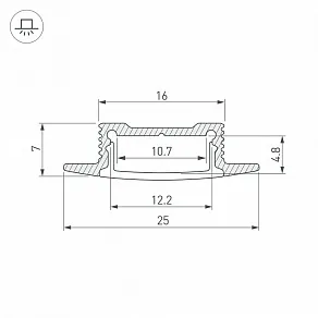Профиль встраиваемый Arlight SL-SLIM 061615