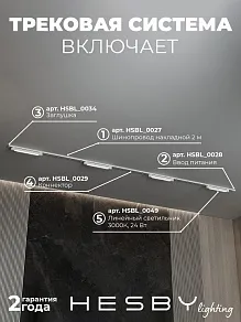 Комплект трековый Hesby Lighting №1 однофазная накладная Skylite HSBL_kompl_S001_NI4W3K