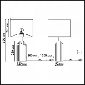 Настольная лампа декоративная Odeon Light MIDCENT 7172/1T
