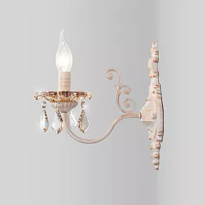 Бра Eurosvet 10118 10118/1 белый с золотом/тонированный хрусталь Strotskis