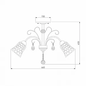 Люстра на штанге Eurosvet Norene 30157/5 античная бронза