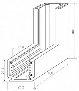 Соединитель угловой внутренний для треков накладных Arlight MAG-ORIENT 37325