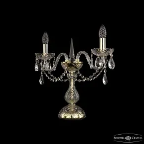 Настольная лампа декоративная Bohemia Ivele Crystal 1402 1402L/2/141-39 G