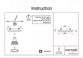 Встраиваемый светильник Maytoni Metal DL292-2-3W-W