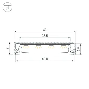 Профиль накладной Arlight LINE 063908