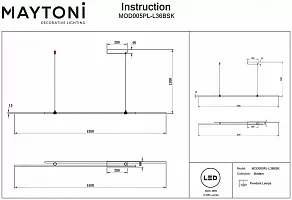 Подвесной светильник Maytoni Halo MOD005PL-L36BSK