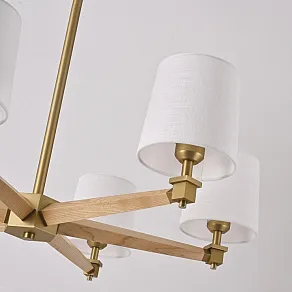 Люстра на штанге Imperiumloft Jorgenson White/Light wood STAVRA01