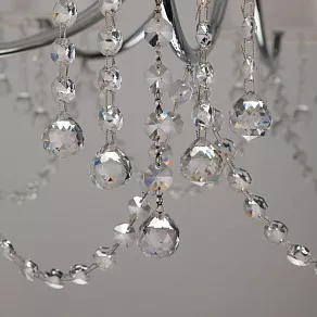 Подвесная люстра Eurosvet Cornella 10084/8 хром/прозрачный хрусталь Strotskis