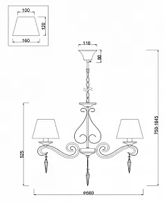 Подвесная люстра Freya Bonfi FR2017PL-05BZ