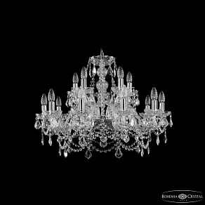 Подвесная люстра Bohemia Ivele Crystal 1411 1411/10+5/240 Ni Leafs