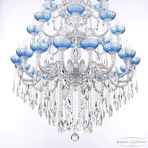 Подвесная люстра Bohemia Ivele Crystal AL7801 AL78101/16+8+8/300/3d B WMN P Aquamarine/M-1F