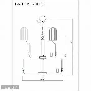 Подвесная люстра iLamp Dolce 15571-12 CR+MULT