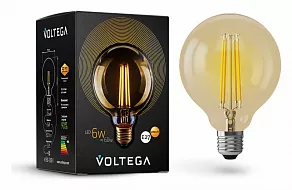 Лампа светодиодная Voltega Globe E27 6Вт 2800K VG10-G95GE27warm6W