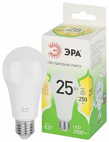 Лампа светодиодная Эра Green Line E27 25Вт 3000K LED A60-25W-830-E27 GL