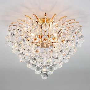 Потолочная люстра Eurosvet Ostiniya 3299/6 золото/прозрачный хрусталь Strotskis
